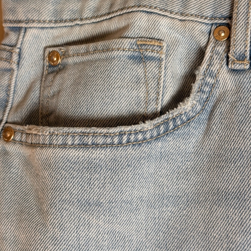 Seven7 Women's Sz 12 Sky Blue Straight Leg Jeans Distressed - Picture 7 of 16